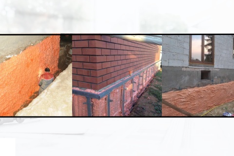 Утепление фундамента напыляемым полиуретановым утеплителем Полинор